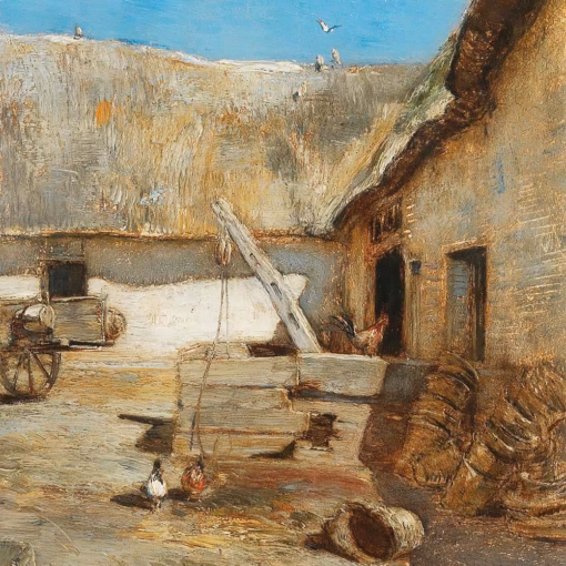 ‘Chickens in a Farmhouse Courtyard’, Rudolf Ribarz, oil on panel, 1883.