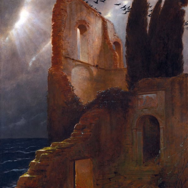 ‘Ruin by the Sea’, Arnold Böcklin, oil on canvas, 1881.