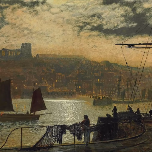 ‘Whitby Abbey And Church’, John Atkinson Grimshaw, oil on canvas, 1876.