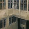 Hammershøi Greetings Cards: ‘Interior of Courtyard, Strandgade 30’, Vilhelm Hammershøi, oil on canvas, 1899.