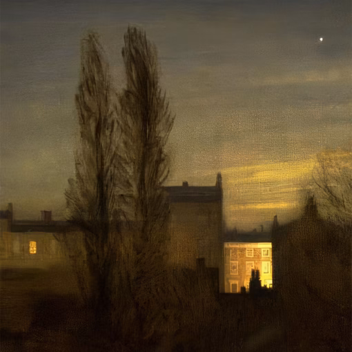George Clausen Cards: ‘In the Small Hours’, George Clausen, oil on canvas, 1911.