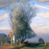 George Clausen Cards: ‘Willow Tree Farm’, George Clausen, oil on canvas, 20th century.