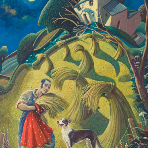 ‘Farmer Wants a Wife’, Jo March, acrylic on board.