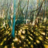 ‘Hawthorn, Moss and Nettles, Midday, May’, Andrew Gifford, oil on canvas, 2020.