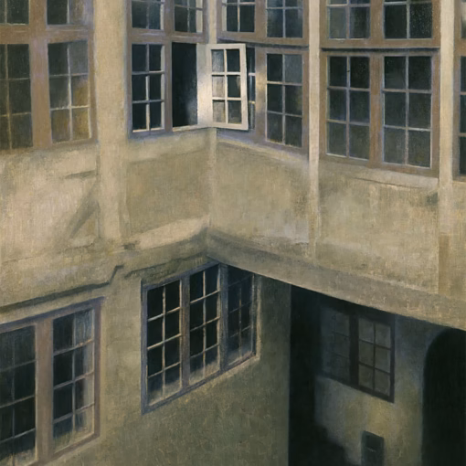 ‘Interior of Courtyard, Strandgade 30’, Vilhelm Hammershøi, oil on canvas, 1899.