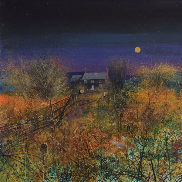 Paul Evans Cards: ‘Morvah Moon’, Paul Evans, ink and acrylic.