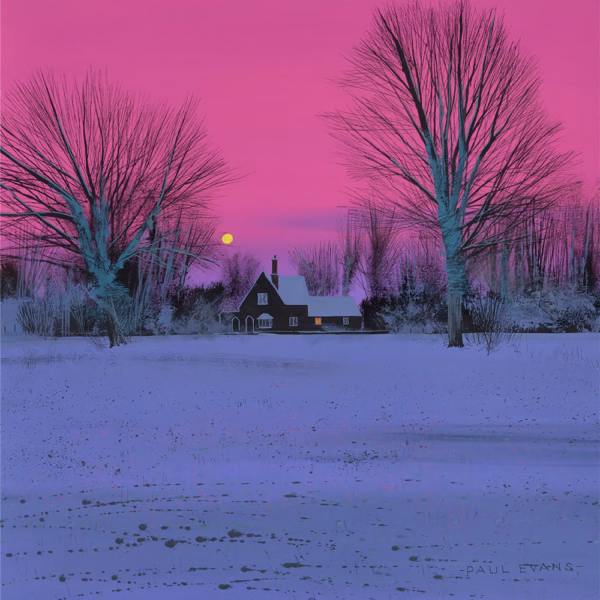 Paul Evans Cards: ‘Wonderful Winter Evening’, Paul Evans, ink and acrylic.
