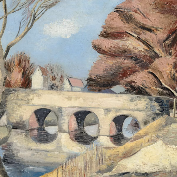 Paul Nash Cards: ‘The Bridge, Romney Marsh’ (Detail). Paul Nash, oil on canvas, 1924.