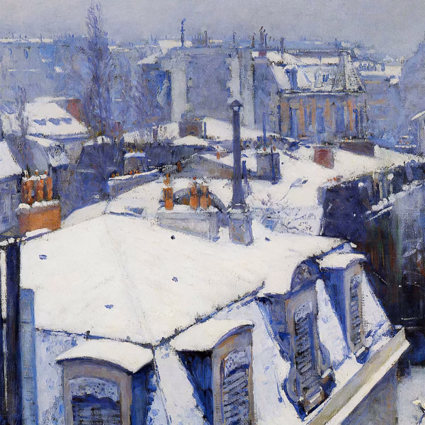 Christmas Cards: ‘Rooftops in the Snow’ Gustave Caillebotte, oil on canvas, 1878.