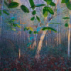 Andrew Gifford Cards: ‘Sweet Chestnut Leaves in Early Autumn II’, Andrew Gifford, oil on canvas, 2023.
