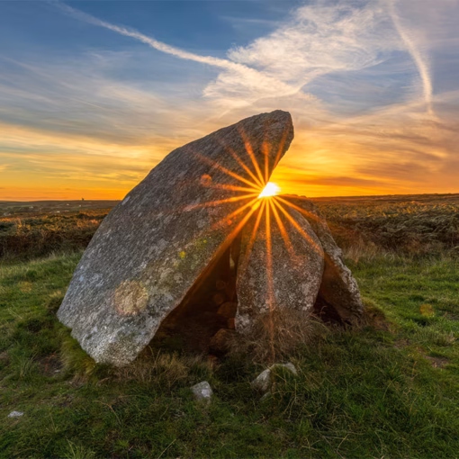 The Ancient Cornwall Postcard Collection - 'Mulfra Quoit at Sunset’, Tim Pearson, 2021. Location: Cornwall. Image © Tim Pearson.