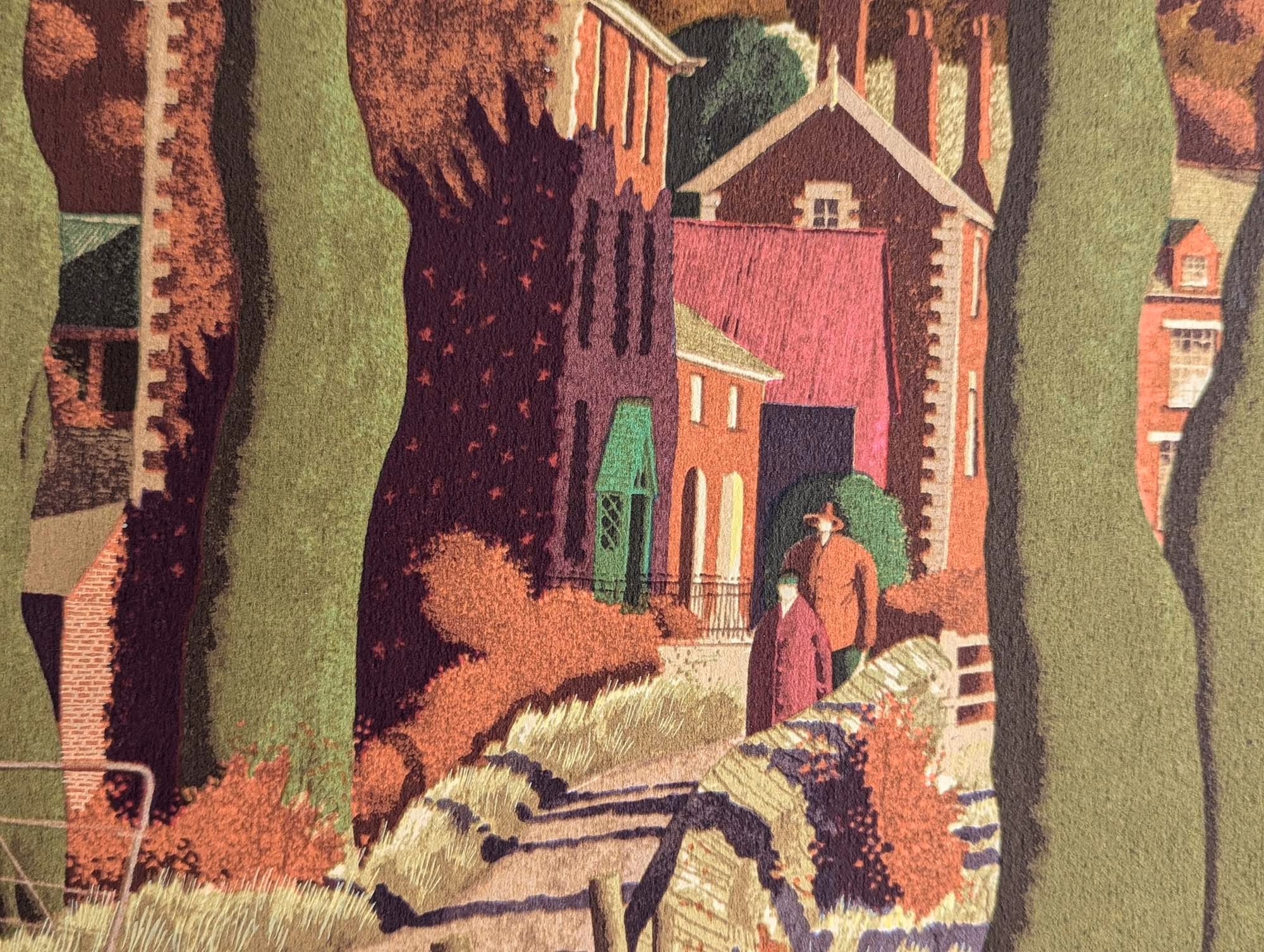 Simon Palmer Art Prints: ‘Small Farmer and the Large Farm Worker’, Simon Palmer, watercolour with ink and gouache, 1999.