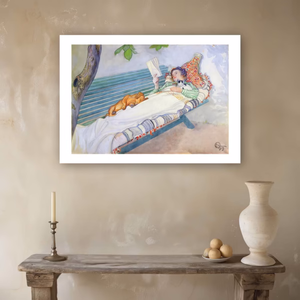 Carl Larsson Art Prints: ‘Woman Lying on a Bench’.