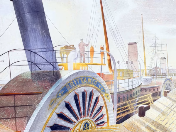 Eric Ravilious Greetings Cards: ‘Paddle Steamers, Bristol Quay’, Eric Ravilious, watercolour, 1938.