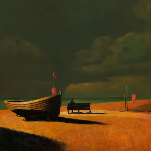 ‘A Grand Day Out’, Mark Harrison, oil on board.