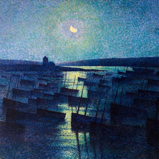 ‘Camaret, Moonlight and Fishing Boats’, Maximilien Luce, oil on canvas, 1894.