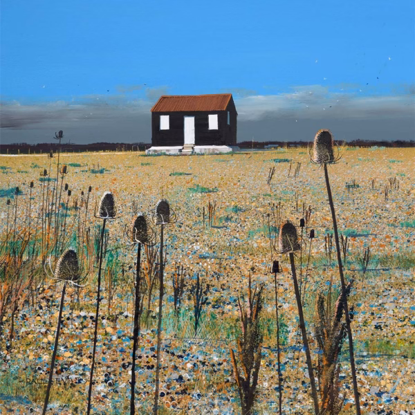 Paul Evans Cards: ‘The Rye Red Roofed Shed’, Paul Evans, acrylic on canvas, 2024.
