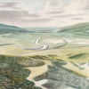 Eric Ravilious Artworks: ‘Floods at Lewes’, watercolour, 1935.