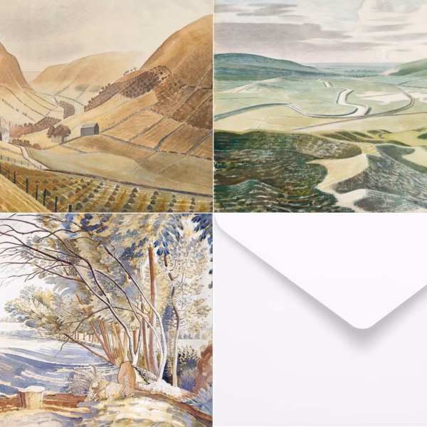 Eric Ravilious Artworks: Fields, Farms and Floods Greetings Card Collection.