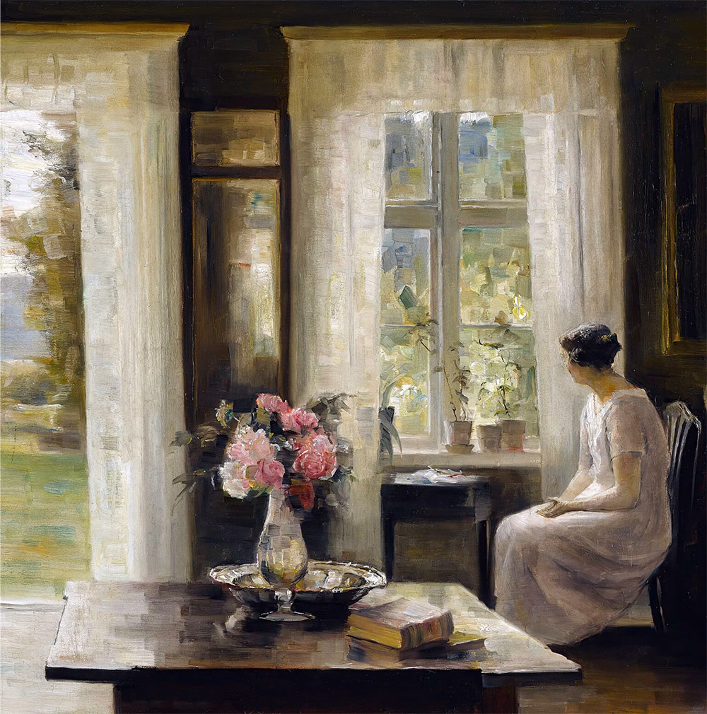 ‘Interior, Light of Spring’, Carl Vilhelm Holsøe (1863-1935), oil on canvas.