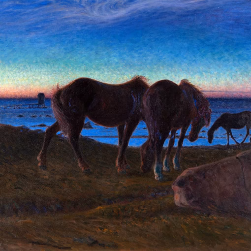 ‘Grazing by the Shore’, Nils Kreuger, oil on canvas, 1900.
