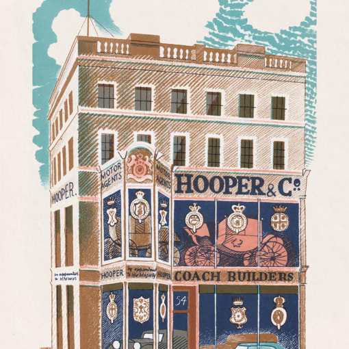 Eric Ravilious Calendar: High Street - Coach Builder (January).