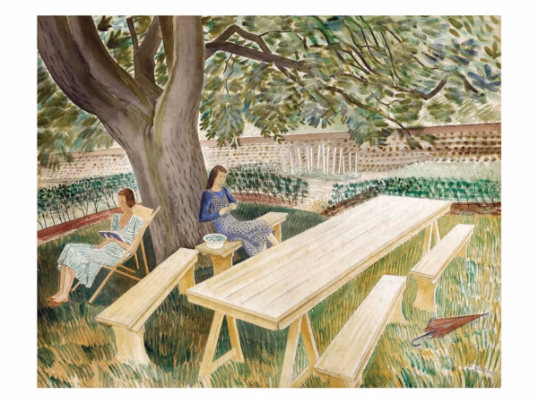 Eric Ravilious Prints: 'Two Women in a Garden'.