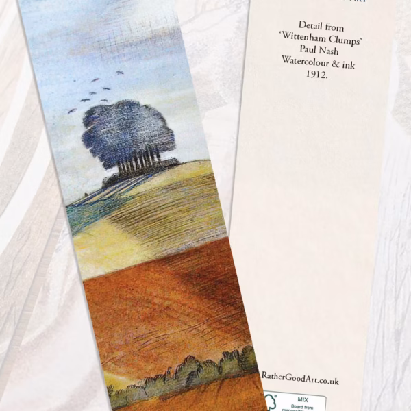 Paul Nash Bookmark: 'Wittenham Clumps'.