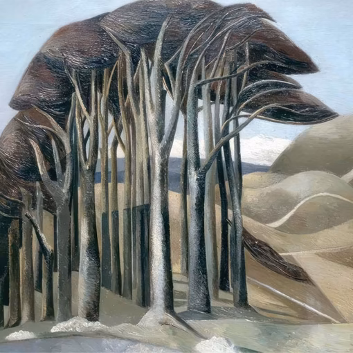 Paul Nash ‘Wood on the Downs’, oil on canvas, 1929.