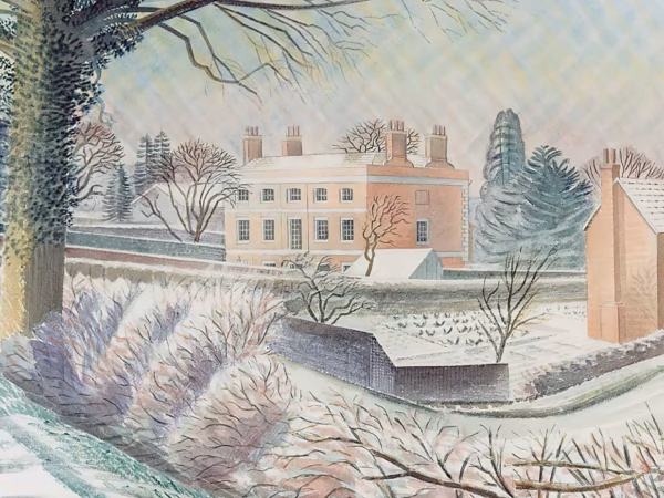Eric Ravilious Christmas Cards: ‘The Vicarage in Winter’ Eric Ravilous, watercolour, 1935