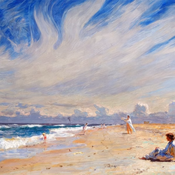 ‘Seaside Life on Skagen Beach’, Lauritz Tuxen, oil on canvas, 1909.