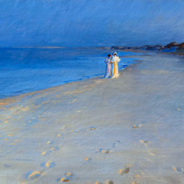 ‘Summer Evening at the South Beach, Skagen. Anna Archer and Marie Krøyer’, Peder Krøyer, oil on canvas, 1893.