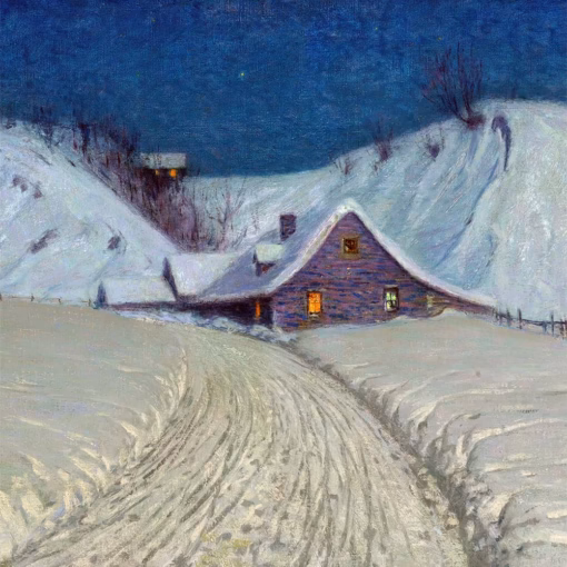 ‘Winter’s Cabin at the Curve’, Birge Harrison (1854-1929), oil on canvas, 1908.