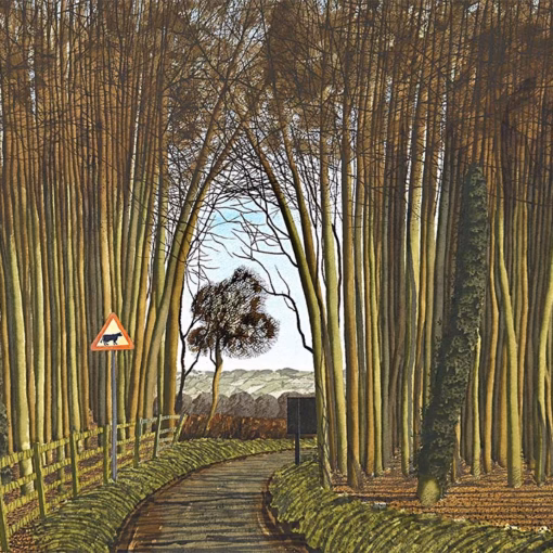 ‘To Nosterfield’, Simon Palmer, ink, watercolour and gouache. 2025.