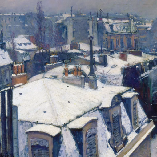 Christmas Cards: ‘Rooftops in the Snow’ Gustave Caillebotte, oil on canvas, 1878.