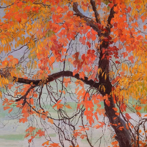 ‘Autumn Leaves’, Edward Okuń, oil on canvas, 1912.