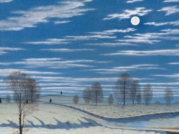 Winter Scene in Moonlight.