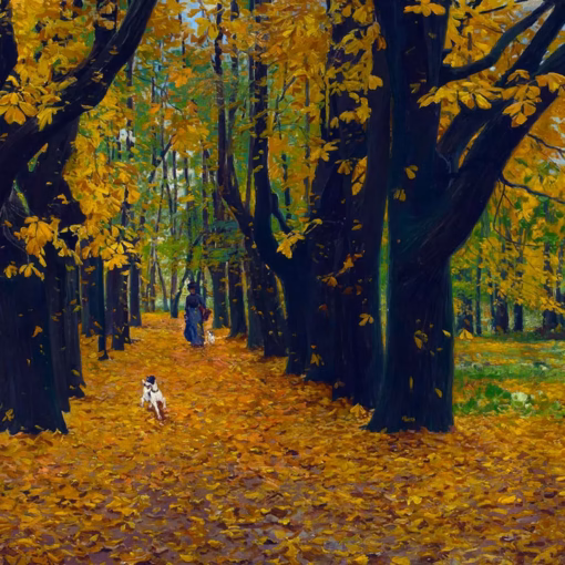 ‘Park in Autumn’, Michał Gorstkin-Wywiórski, oil on canvas, 1900.