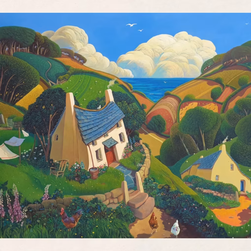 ‘Penhallow’, Jo March, acrylic on canvas. A4 Board Print.