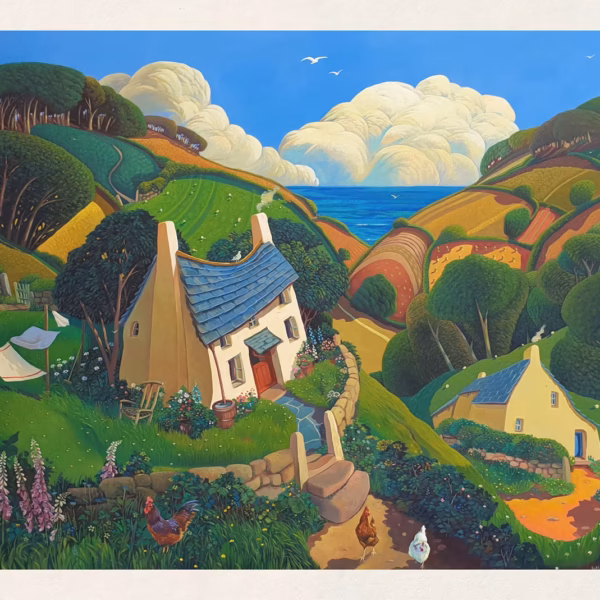 ‘Penhallow’, Jo March, acrylic on canvas. A4 Board Print.