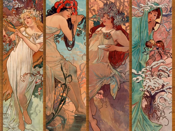 Alphonse Mucha Four Seasons Bookmark Collection.