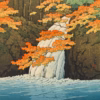 ‘Senju Waterfall, Akami’, Hasui Kawase, woodblock print, 1951.