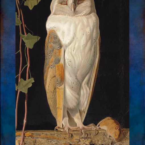 Owl Greetings Card: ‘The White Owl’, William James Webbe, oil on canvas, 1856.