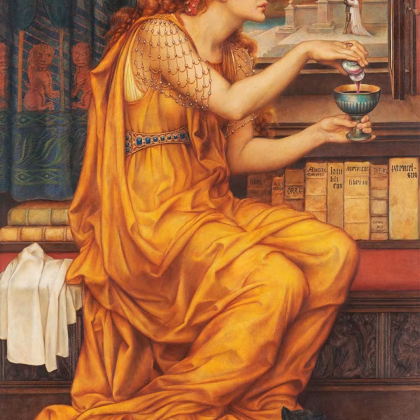 'The Love Potion', Evelyn De Morgan, oil on canvas, 1902.