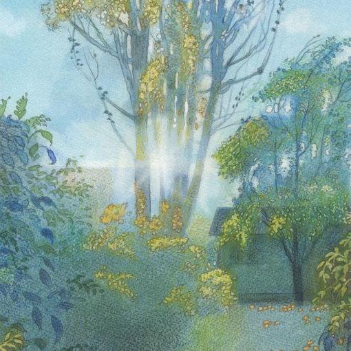‘Morning Light in the Garden, St Margarets, November’, Ian Archie Beck, watercolour, 2024.