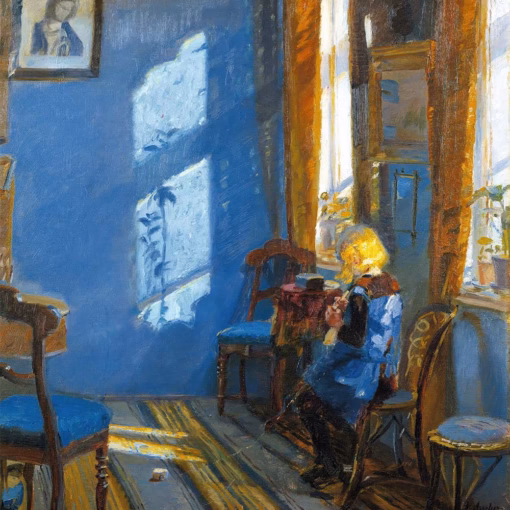 ‘Sunlight in the Blue Room’ Anna Ancher, oil on canvas, 1891.