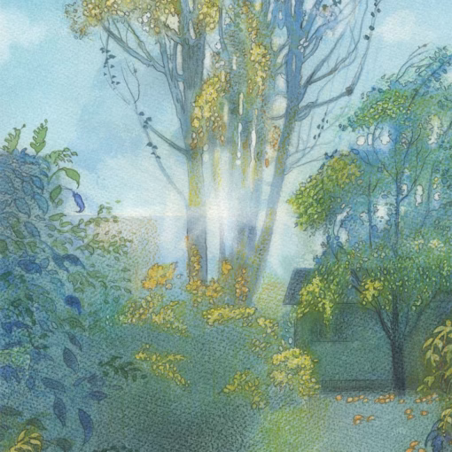 ‘Morning Light in the Garden, St Margarets, November’, Ian Archie Beck, watercolour, 2024.