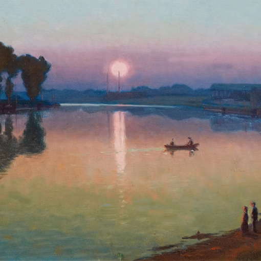 ‘Crépuscule sur un lac’ Charles Guilloux, oil on canvas, 1893.