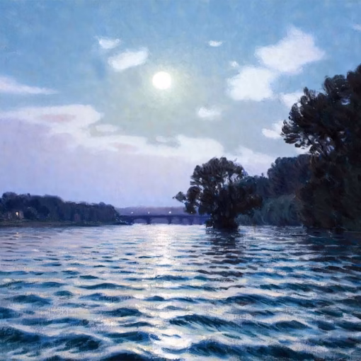 ‘Lever de soleil sur la Seine’ Charles Guilloux, oil on canvas, 1900.