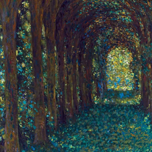 Detail from ‘L’allée Verte’ Henri Le Sidaner, oil on canvas, 1905.